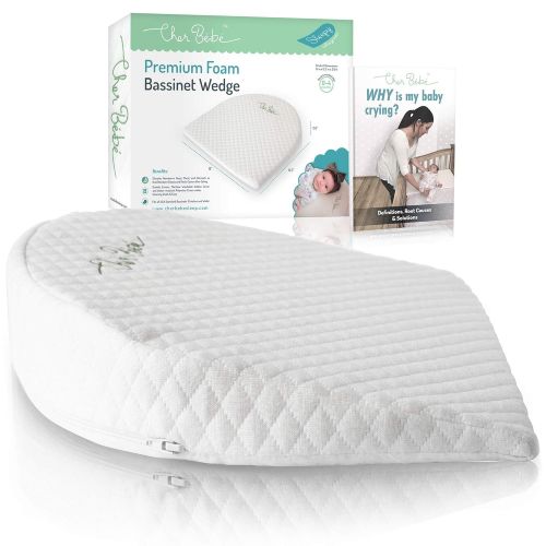  [아마존베스트]Cher Bebe Oval Bassinet Wedge Pillow for Acid Reflux | High Incline for Colic | Cotton & Waterproof Covers...