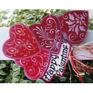 Cherables Happy Valentines Yard Stick - Wood Valentine Sign - Valentine Heart Decoration