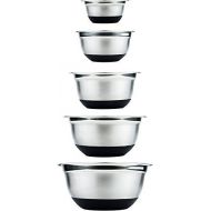 Cheri damour Exquisite Stainless Steel Mixing Bowls with Lids by cheri d’amour  Non Slip Nesting Bowl Set for Cooking Baking Mixing Whisking and Serving Pasta Salad Soup Cereal & More, 5 Chef