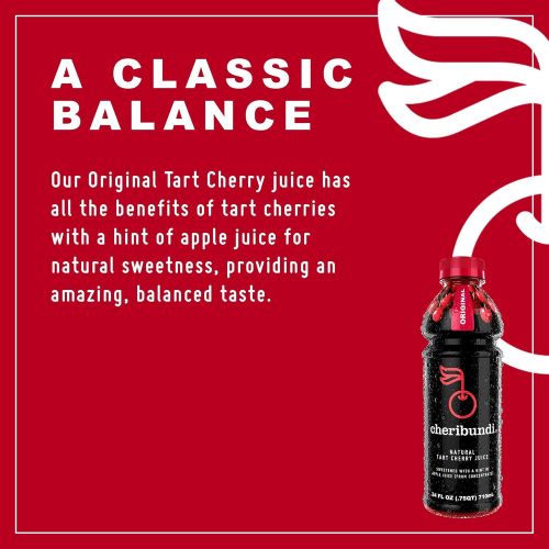  Cheribundi ORIGINAL Tart Cherry Juice  50 Tart Cherries Per 8oz. Serving (Pack of 8), 100% Juice...