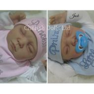 CherishDollsLtd Reborn baby twins 2 dolls prince Jack & princess Libby 22 big newborn 4lb sleeping realistic rhinestone clothes