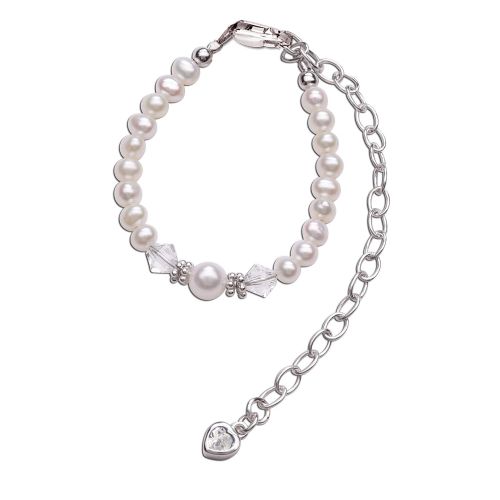  Cherished Moments Cherished Babe to Bride Keepsake Bracelet in Sterling Silver and Cultured Pearls for Baby Girl