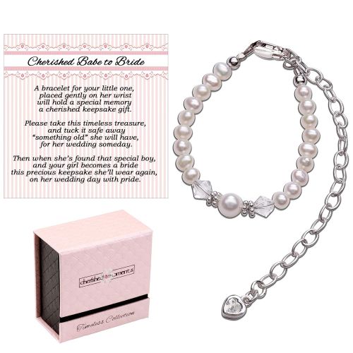  Cherished Moments Cherished Babe to Bride Keepsake Bracelet in Sterling Silver and Cultured Pearls for Baby Girl