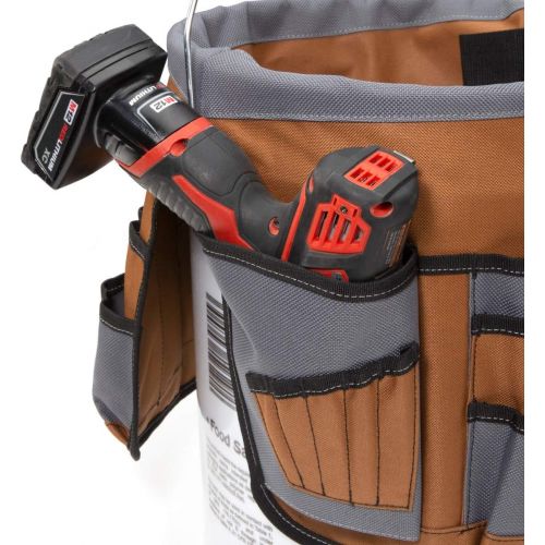  [아마존베스트]Dickies Work Gear Dickies 35-Pocket 5-Gallon Bucket Organizer With Drill Holster, Padded Handle, and Tape Tether, for Contractors and Painters