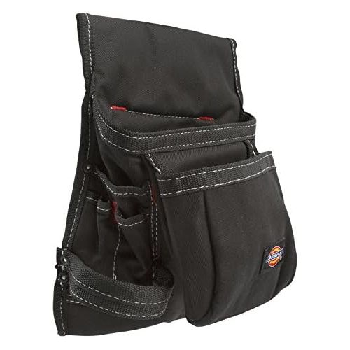  [아마존베스트]Dickies Work Gear Dickies 8-Pocket Canvas Tool and Utility Pouch for Work Belts, Fastener Pocket, Hammer Loops, 2-inch Belt Loop, Black