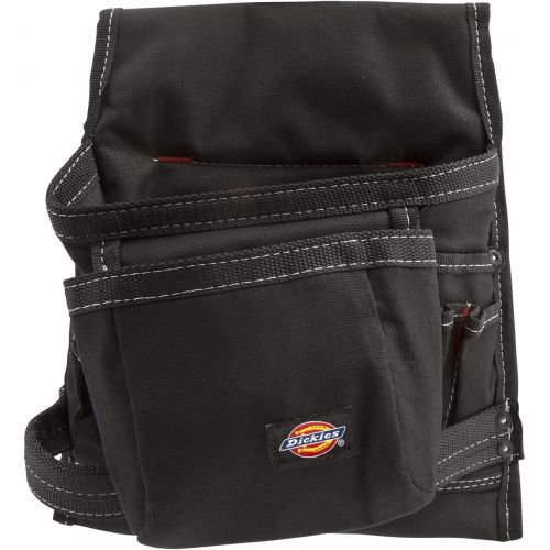  [아마존베스트]Dickies Work Gear Dickies 8-Pocket Canvas Tool and Utility Pouch for Work Belts, Fastener Pocket, Hammer Loops, 2-inch Belt Loop, Black