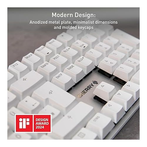  Cherry KC 200 MX Mechanical Office Keyboard with New MX2A switches. Modern Design with Metal Plate Frame. (Bronze W/MX2A Silent Red Switch)