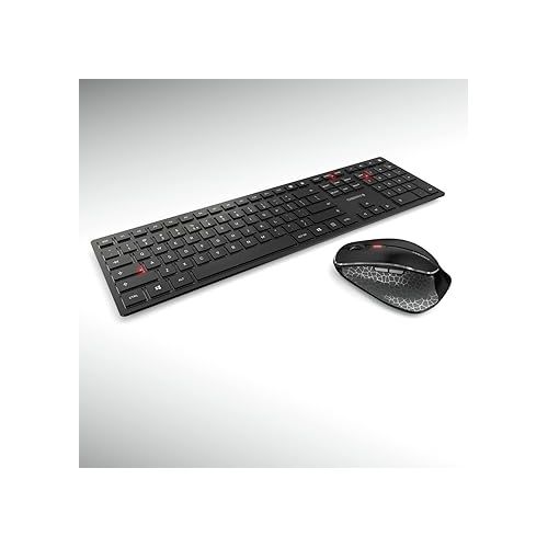  CHERRY DW 9500 Slim Wireless Desktop Keyboard and Mouse Combo, Extra Flat Thin Design with Ergo Friendly Mouse Companion. Bluetooth or USB Receiver.