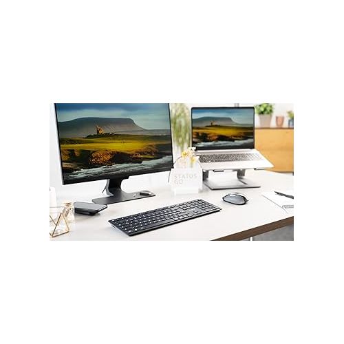  CHERRY DW 9500 Slim Wireless Desktop Keyboard and Mouse Combo, Extra Flat Thin Design with Ergo Friendly Mouse Companion. Bluetooth or USB Receiver.