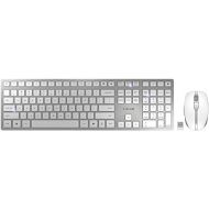 CHERRY DW 9100 Slim Wireless Keyboard and Mouse Set Combo Rechargeable with SX Scissor Mechanism, Silent keystroke Quiet Typing with Thin Design for Work or Home Office. (White & Silver)