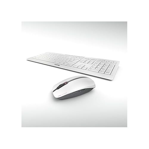  CHERRY Stream Desktop - Wireless Keyboard and Mouse Combo - US Layout - QWERTY Keyboard (White)