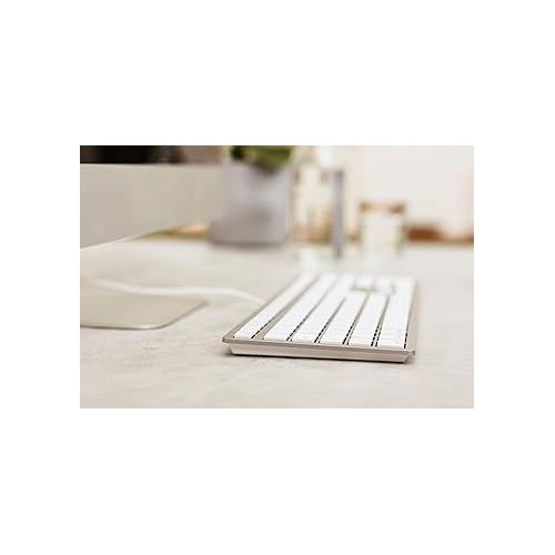  CHERRY KC 6000 Slim Keyboard Made with Mac Layout. with 12 Apple Specific Functions. Scissor Tech Typing for Near Silent. Alternative to Magic Keyboards. USB-A Wired. US Layout White and Silver.