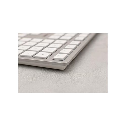  CHERRY KC 6000 Slim Keyboard Made with Mac Layout. with 12 Apple Specific Functions. Scissor Tech Typing for Near Silent. Alternative to Magic Keyboards. USB-A Wired. US Layout White and Silver.