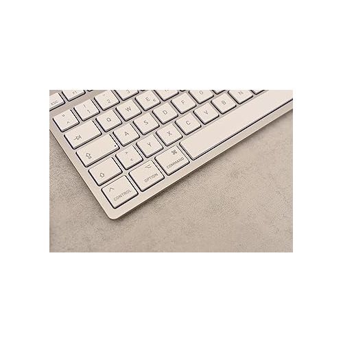  CHERRY KC 6000 Slim Keyboard Made with Mac Layout. with 12 Apple Specific Functions. Scissor Tech Typing for Near Silent. Alternative to Magic Keyboards. USB-A Wired. US Layout White and Silver.