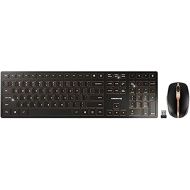 CHERRY DW 9100 Slim Wireless Keyboard and Mouse Set Combo Rechargeable with SX Scissor Mechanism, Silent keystroke Quiet Typing with Thin Design for Work or Home Office. (Black & Bronze)