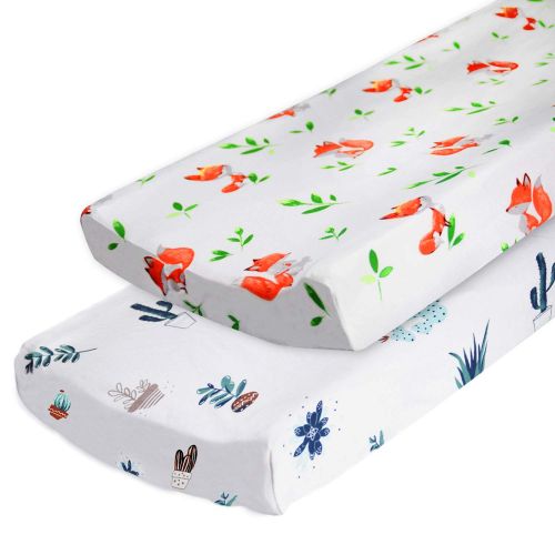  [아마존베스트]Cherub Changing Pad Covers or Cradle Sheets for Baby Boys Girls, 2-Pack