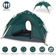 Cheryu Automatic Hydraulic Double Layers Tent for Camping Beach Outdoor Hiking Fishing Travel, UV Protection Waterproof Pop Up 2 3 4 Persons 4 Season Backpacking Tent with Carry Ba