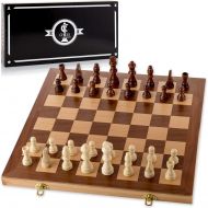 [아마존핫딜][아마존 핫딜] Chess Armory 15 Wooden Chess Set with Felted Game Board Interior for Storage