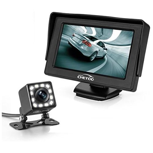  Chetoo Rear View Camera Car Rear View with Night Vision 12 LED 170° Angle Waterproof Reversing System + 4.3 Inch LCD Car Monitor