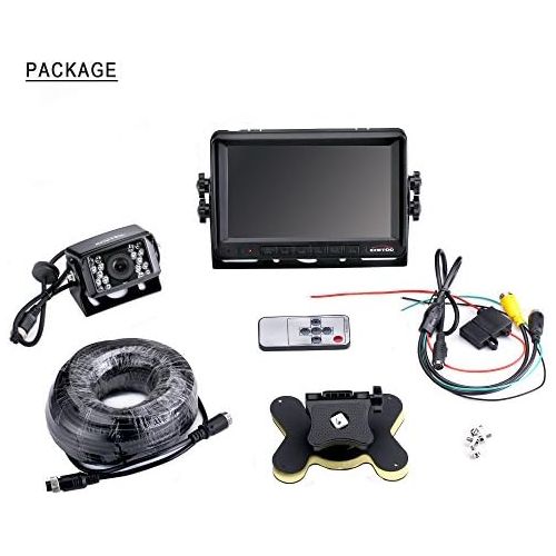  Chetoo Rear View Camera 18 IR LED Waterproof Reversing System Camera + 7 Inch TFT LCD Car Monitor (Two Brackets)