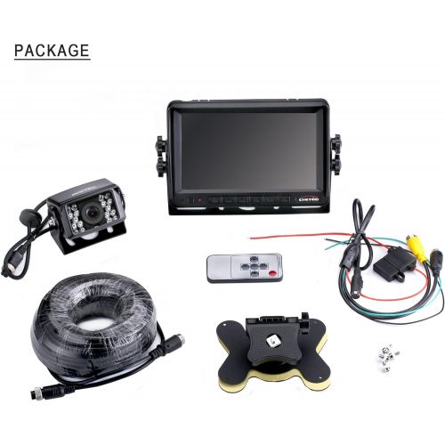  Chetoo Rear View Camera 18 IR LED Waterproof Reversing System Camera + 7 Inch TFT LCD Car Monitor (Two Brackets)