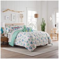 MISC 2 Piece Cactus Comforter Twin Set Cactus Bedroom Bedding Girl Kids Cactaceae Desert Plant Botanic Themed Chevron Zigzag Pattern, Polyester