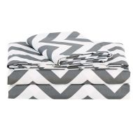 Chezmoi Collection Zoe 3-Piece Printed Chevron Zig Zag Reversible Sheet Set