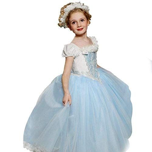  Chfcmboon Frozen Kids Girls Dresses Costume Snow White Princess Party Fancy Dress + Cape New Year Gift