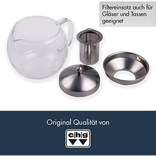  Chg chg 3403-00 Teekanne mit Filtereinsatz/Kanne aus Glas/Deckel und Filtereinsatz aus rostfreiem Edelstahl/fuer 1.2 Liter