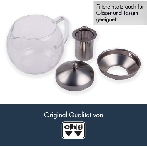  Chg chg 3403-00 Teekanne mit Filtereinsatz/Kanne aus Glas/Deckel und Filtereinsatz aus rostfreiem Edelstahl/fuer 1.2 Liter