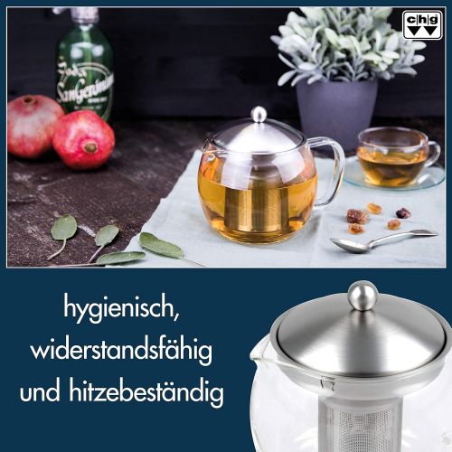  Chg chg 3403-00 Teekanne mit Filtereinsatz/Kanne aus Glas/Deckel und Filtereinsatz aus rostfreiem Edelstahl/fuer 1.2 Liter