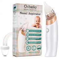 [아마존베스트]Chibello Baby Nasal Aspirator-Provides Safe Nose Suction and Gently Clears Infants Mucus. Battery Operated with 3 sizes of Silicone Tips and Manual Snot Booger Sucker and Remover f