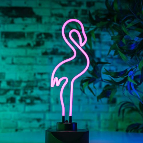  Chibuy Real Glass Neon Sculpture Flamingo Neon Light Neon Sign 39cm x 13.7cm x 13.7cm Neon Lamp (Flamingo)