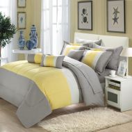 Chic Home Serenity Yellow & Grey 10 Piece Comforter Bed In A Bag Set