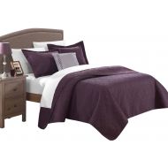 Chic Home Garibaldi Barcelo Traditional Embroidery Quilt Set King, Queen & Twin Plum