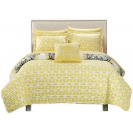 Chic Home Madrid Mirador Medallion Reversible 8 Piece Quilt Set Yellow