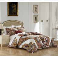Chic Home 4-Piece Sanskrit 100% Cotton 200 Thread Count Extra Large Panel Framed contemporary Boho Printed REVERSIBLE King Duvet Cover Set Beige
