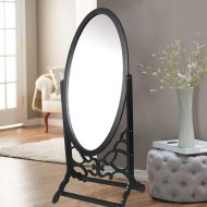 Chic Home York Mirror Modern Free Standing, Spindle-Accent Legs, Floor Mirror - A/N Black N/A, N Black