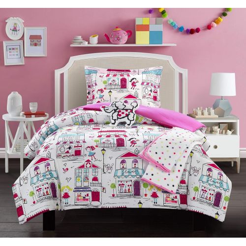  Chic Home Disney 4 Piece Comforter Set Quaint Town Theme Youth Design Bedding - Throw Blanket Decorative Pillow Sham Included, Twin/Twin XL Size