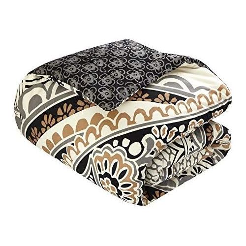  Chic Home Del Mar 10 Piece Comforter Complete Bed in a Bag Set GSM Microfiber Large Scale Paisley Print with Contemporary Geometric Pattern Bedding with Sheet Sets Decorative Pillo