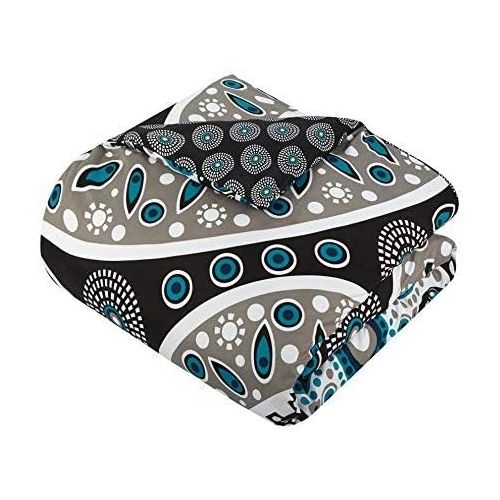  Chic Home 10 Piece Mornington Large Scale Contempo Bohemian Reversible Printed with Embroidered Details. Queen Bed in a Bag Comforter Set Black