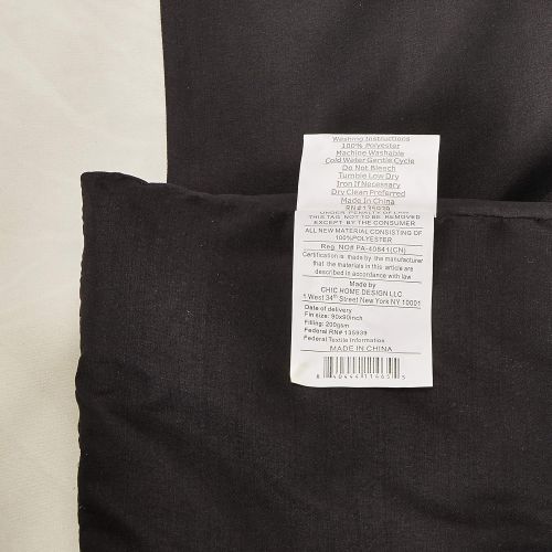  Chic Home Duke 10 Piece Comforter Set Complete Bed in a Bag Pieced Color Block Patterned Bedding with Sheet Set and Decorative Pillows Shams Included, King Black