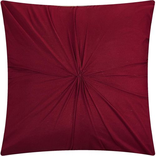  Chic Home Osnat 10 Piece Comforter Set Color Block Quilted Embroidered Design Bed in a Bag Bedding  Sheets Decorative Pillows Shams Included Queen Plum