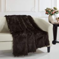 Chic Home 1 Piece Penina Shaggy faux fur design 50 x 60 Blanket Navy