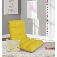 Chic Home Iconic Home Daphene Adjustable Recliner Rocker Memory Foam Armless Floor Gaming Ergonomic Chair, Yellow