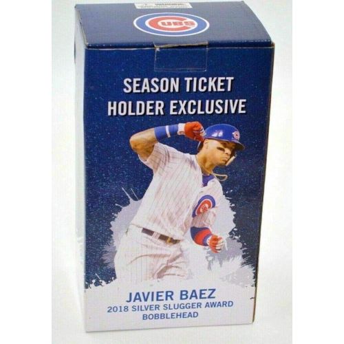  Javier Baez 2018 Silver Slugger Bobblehead Wrigley Field 2019 Chicago Cubs Season Ticket Holder Stadium Giveaway - Brand New SGA