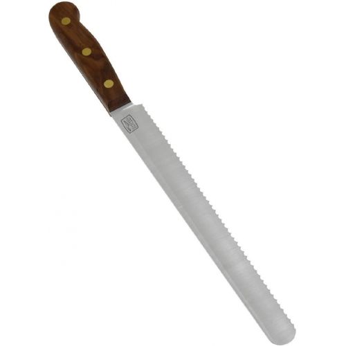  Chicago Cutlery 10 Inch Serrated Bread Knife with Sharp Stainless Steel Blade for Slicing, Cutting, and Scoring Bread and More Walnut Tradition