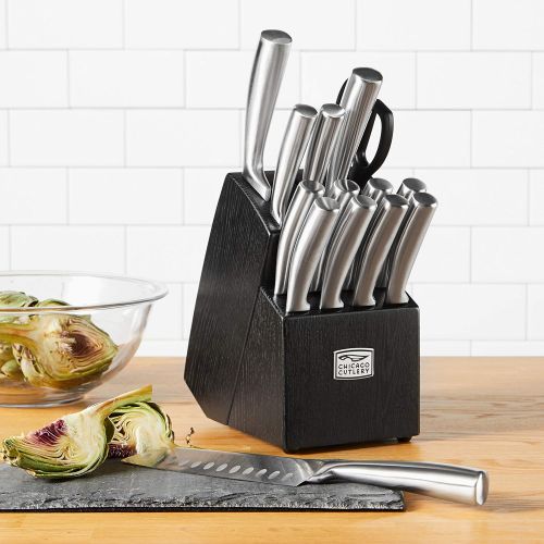  Chicago Cutlery Malden 16 Piece Stainless Steel Kitchen Knife Set that Resists Rust, Stains, and Pitting Kitchen Knife Block Set with