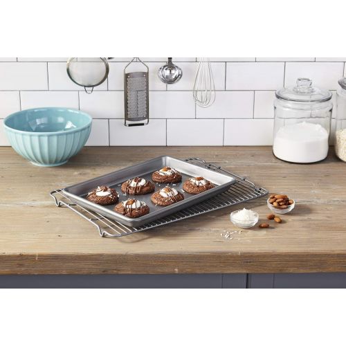  Chicago Metallic Commercial II Non-Stick Small Cookie/Baking Sheet, 12.25 by 8.75, Gray