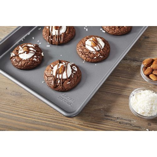  Chicago Metallic Commercial II Non-Stick Small Cookie/Baking Sheet, 12.25 by 8.75, Gray